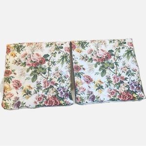Pottery Barn Floral Quilted Pillow Shams Two Cottagecore Farmhouse Cotton